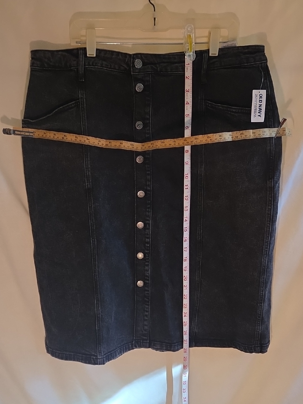 Old Navy Black Button-Front Pencil Skirt